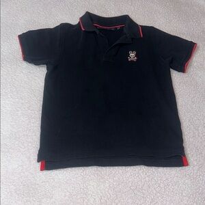 Psycho Bunny Black and Red Polo Shirt with Red Accents
